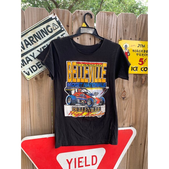 American Vintage Other - Vintage 1991 Jack Hewitt Belleville Midget Sprint Car Racing USA M Shirt